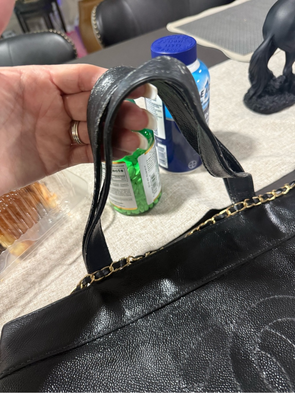 Authentic- Chanel Tote with gold chain - Picture 15 of 16